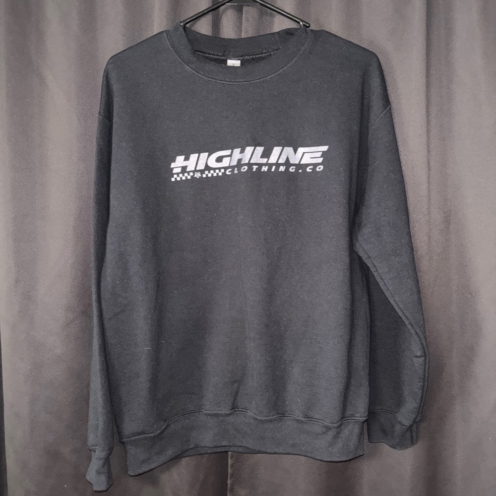 Gildan Black Sweatshirt Casual Crew Neck Top